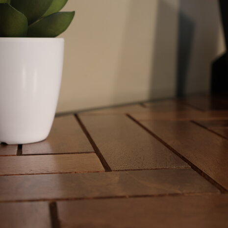 Lizzely Garden & Living Bijzettafel visgraat 120cm mangohout bruin Livia