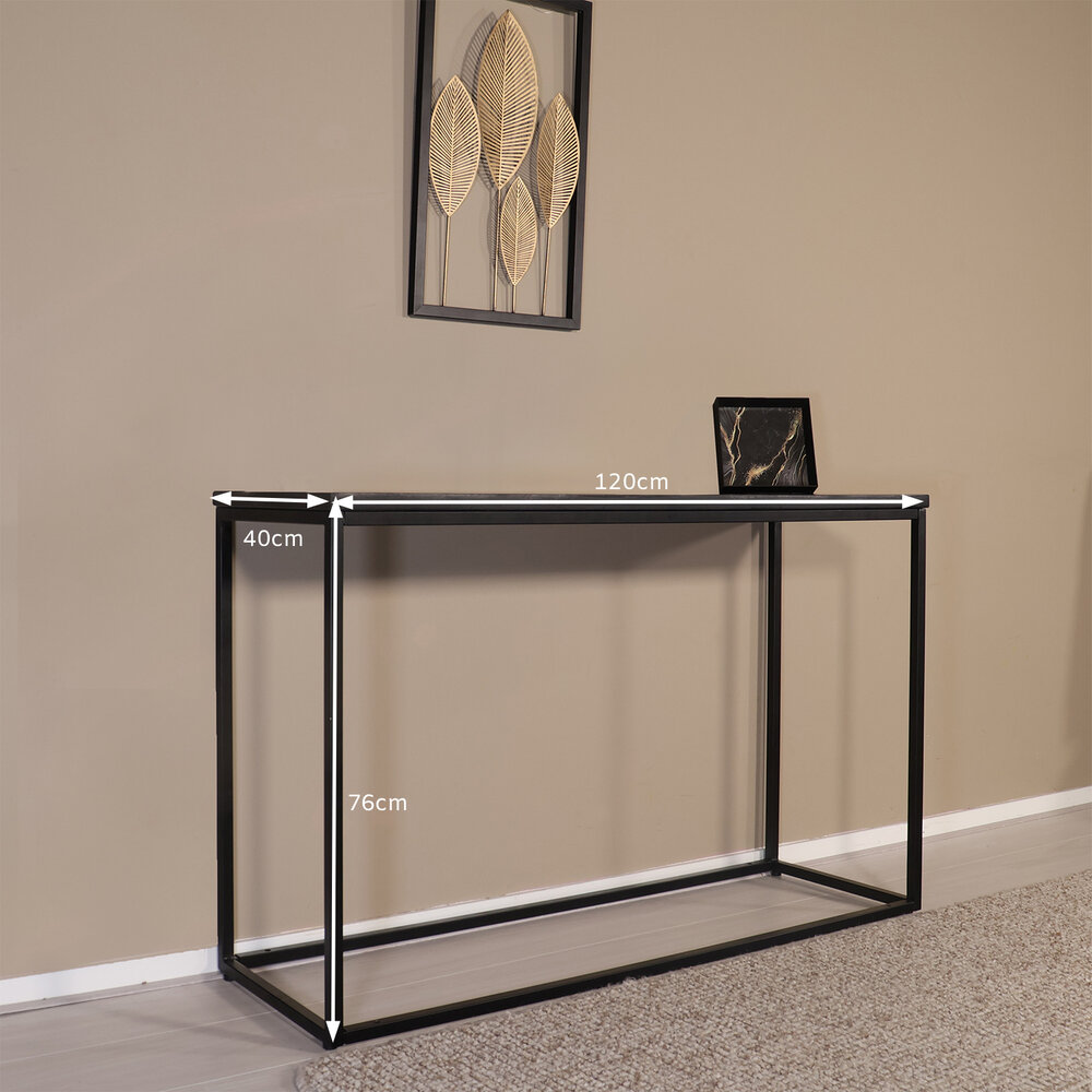 Bijzettafel mangohout Osso 120cm zwart Bijzettafel mangohout Osso 120cm zwart