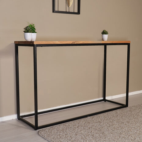 Lizzely Garden & Living Bijzettafel mangohout Osso 120cm lichtbruin