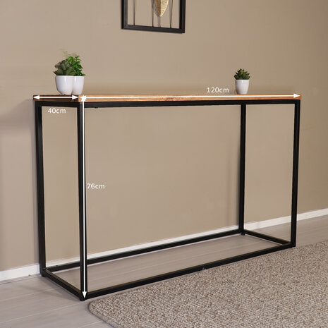 Lizzely Garden & Living Bijzettafel mangohout Osso 120cm lichtbruin