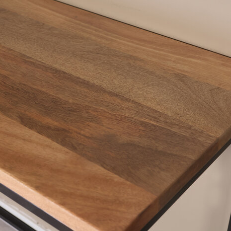 Lizzely Garden & Living Bijzettafel mangohout Osso 120cm lichtbruin