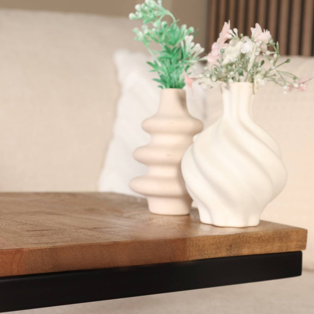 Bijzettafel Industrieel Jerry 55cm mangohout bruin Bijzettafel Industrieel Jerry 55cm mangohout bruin