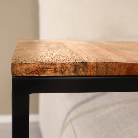 Lizzely Garden & Living Bijzettafel Industrieel Jerry 55cm mangohout bruin Lizzely Garden & Living Bijzettafel Industrieel Jerry 55cm mangohout bruin
