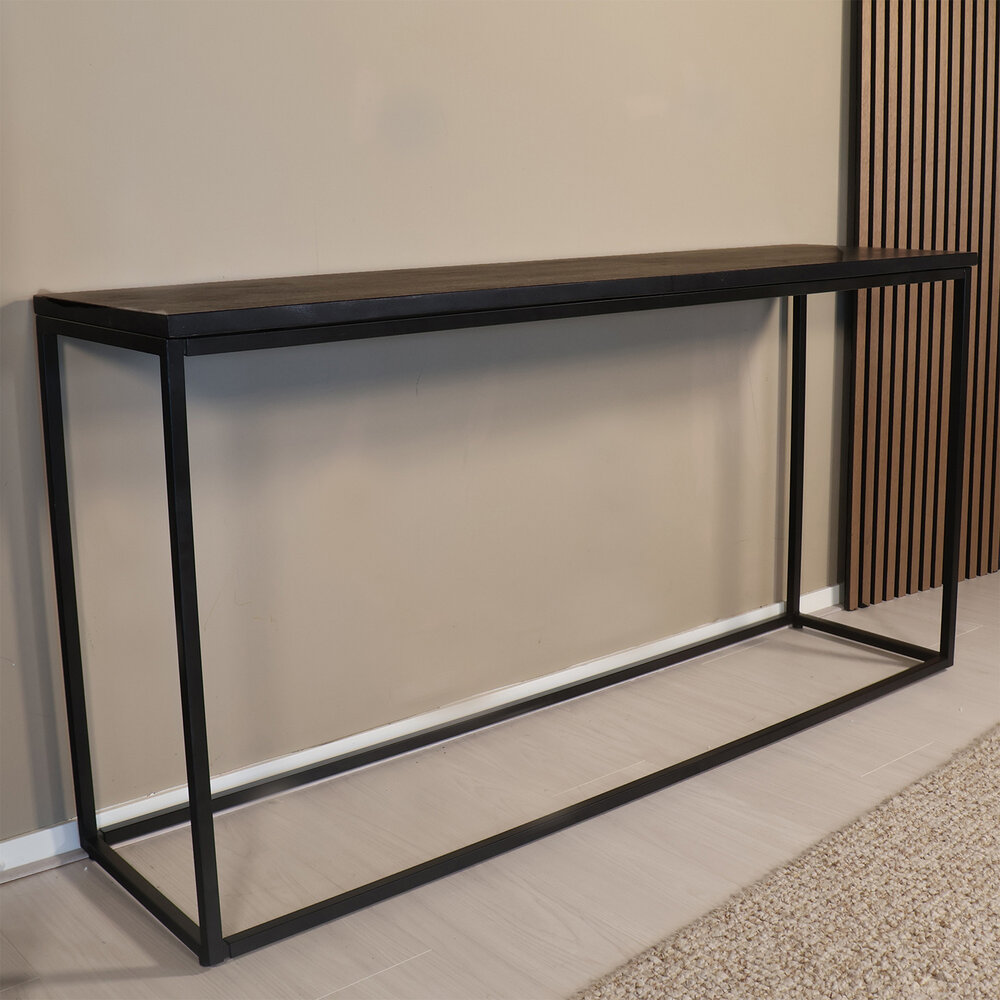 Bijzettafel mangohout Osso 150cm zwart