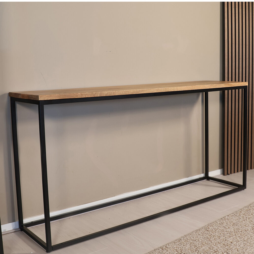 Bijzettafel mangohout Osso 150cm lichtbruin