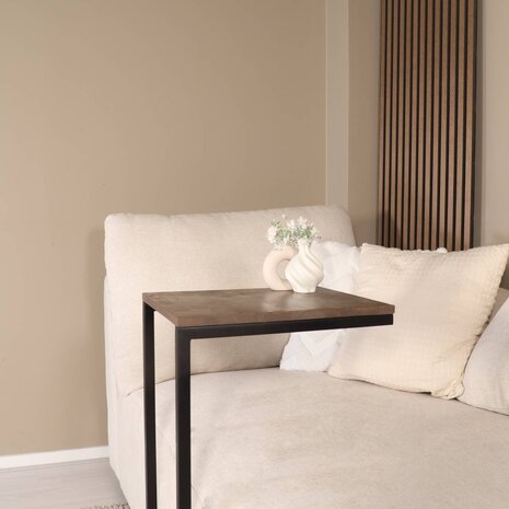 Lizzely Garden & Living Bijzettafel industrieel Jerry 69cm walnoot mangohout Lizzely Garden & Living Bijzettafel industrieel Jerry 69cm walnoot mangohout