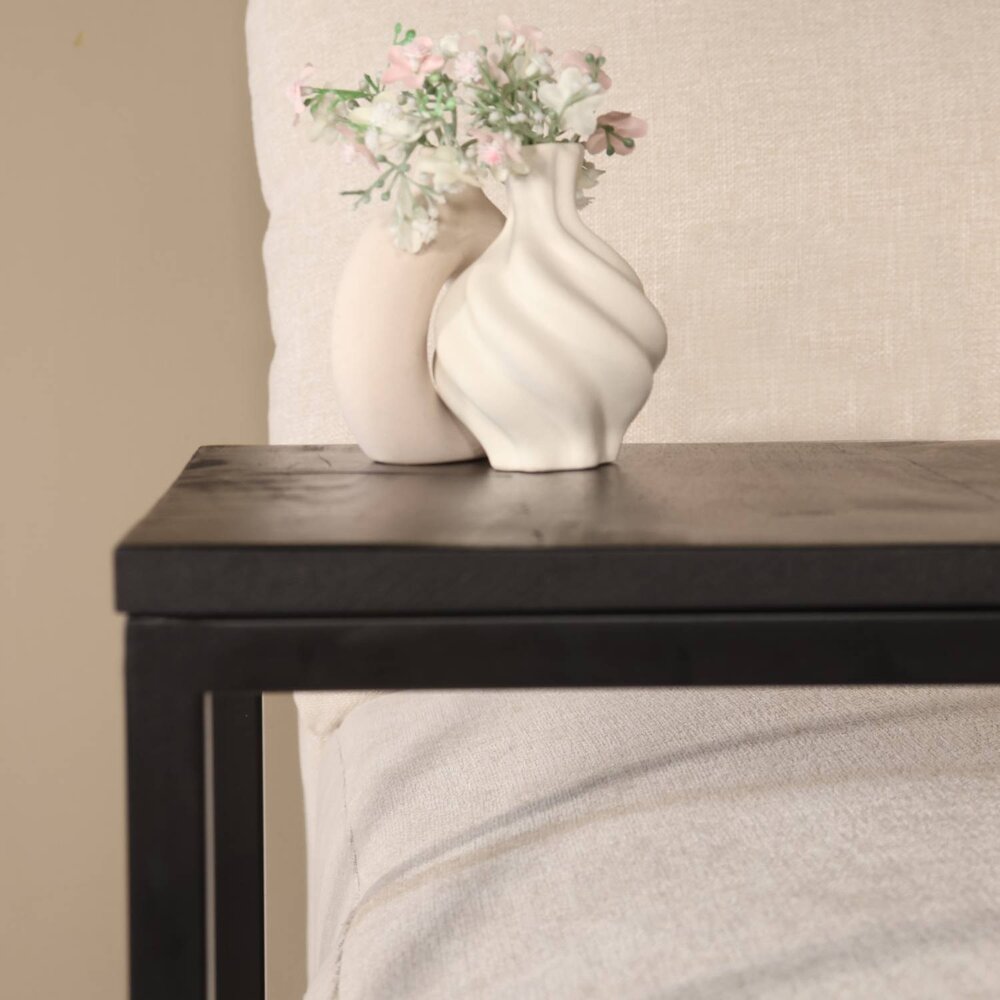 Bijzettafel Industrieel Jerry 55cm mangohout zwart Bijzettafel Industrieel Jerry 55cm mangohout zwart