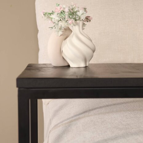 Lizzely Garden & Living Bijzettafel Industrieel Jerry 55cm mangohout zwart Lizzely Garden & Living Bijzettafel Industrieel Jerry 55cm mangohout zwart