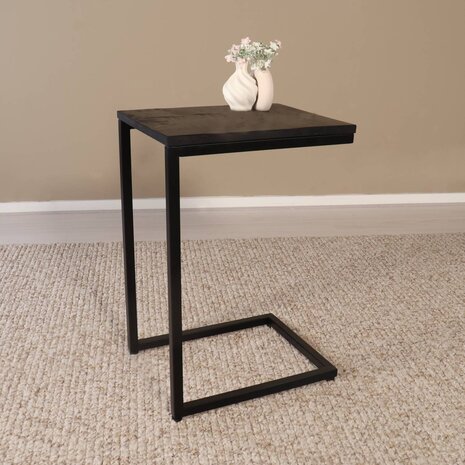 Lizzely Garden & Living Bijzettafel Industrieel Jerry 55cm mangohout zwart Lizzely Garden & Living Bijzettafel Industrieel Jerry 55cm mangohout zwart