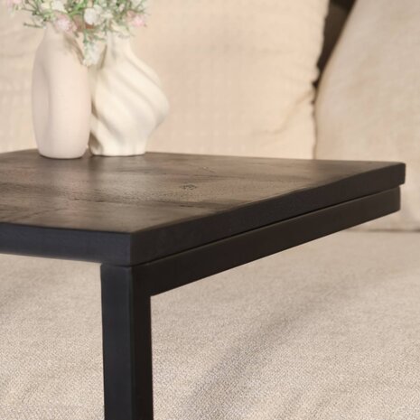 Lizzely Garden & Living Bijzettafel Industrieel Jerry 55cm mangohout zwart Lizzely Garden & Living Bijzettafel Industrieel Jerry 55cm mangohout zwart