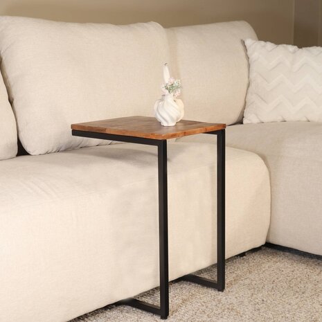 Lizzely Garden & Living Bijzettafel Industrieel Jerry 55cm mangohout lichtbruin Lizzely Garden & Living Bijzettafel Industrieel Jerry 55cm mangohout lichtbruin