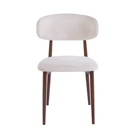 Lizzely Garden & Living Eetkamerstoel Reika walnoot beige japandi stijl eetstoel Lizzely Garden & Living Eetkamerstoel Reika walnoot beige japandi stijl eetstoel