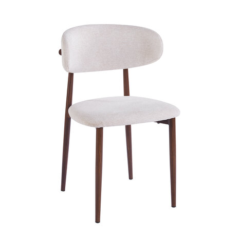 Lizzely Garden & Living Eetkamerstoel Reika walnoot beige japandi stijl eetstoel Lizzely Garden & Living Eetkamerstoel Reika walnoot beige japandi stijl eetstoel