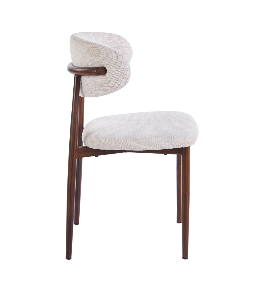 Eetkamerstoel Reika walnoot beige japandi stijl eetstoel Eetkamerstoel Reika walnoot beige japandi stijl eetstoel