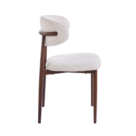 Lizzely Garden & Living Eetkamerstoel Reika walnoot beige japandi stijl eetstoel Lizzely Garden & Living Eetkamerstoel Reika walnoot beige japandi stijl eetstoel