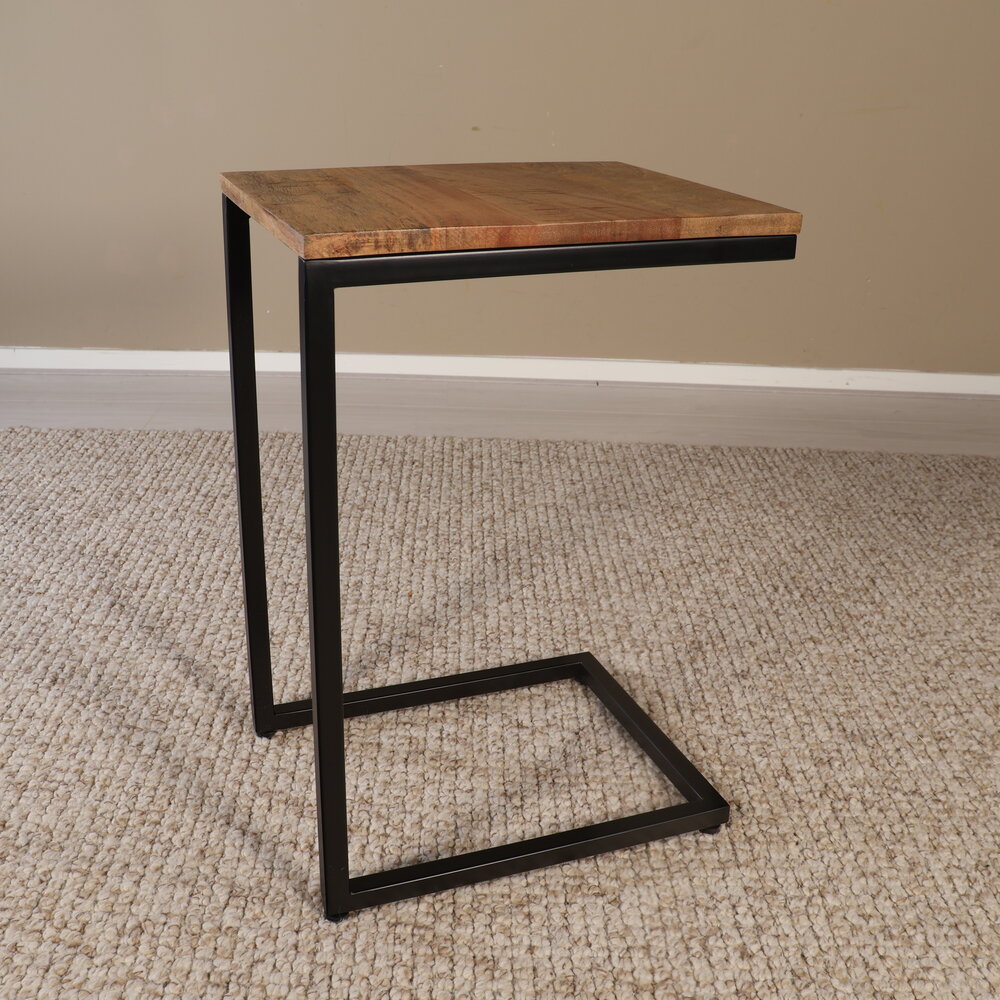 Bijzettafel Industrieel Jerry 55cm mangohout lichtbruin Bijzettafel Industrieel Jerry 55cm mangohout lichtbruin