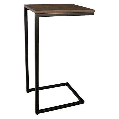 Lizzely Garden & Living Bijzettafel industrieel Jerry 69cm walnoot mangohout Lizzely Garden & Living Bijzettafel industrieel Jerry 69cm walnoot mangohout
