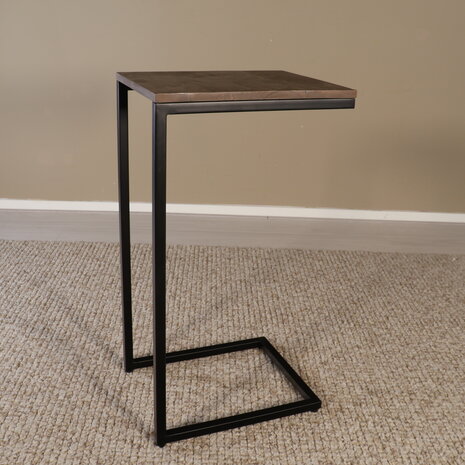 Lizzely Garden & Living Bijzettafel industrieel Jerry 69cm walnoot mangohout Lizzely Garden & Living Bijzettafel industrieel Jerry 69cm walnoot mangohout