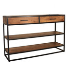 Bijzettafel visgraat 120cm mangohout bruin Livia Bijzettafel visgraat 120cm mangohout bruin Livia