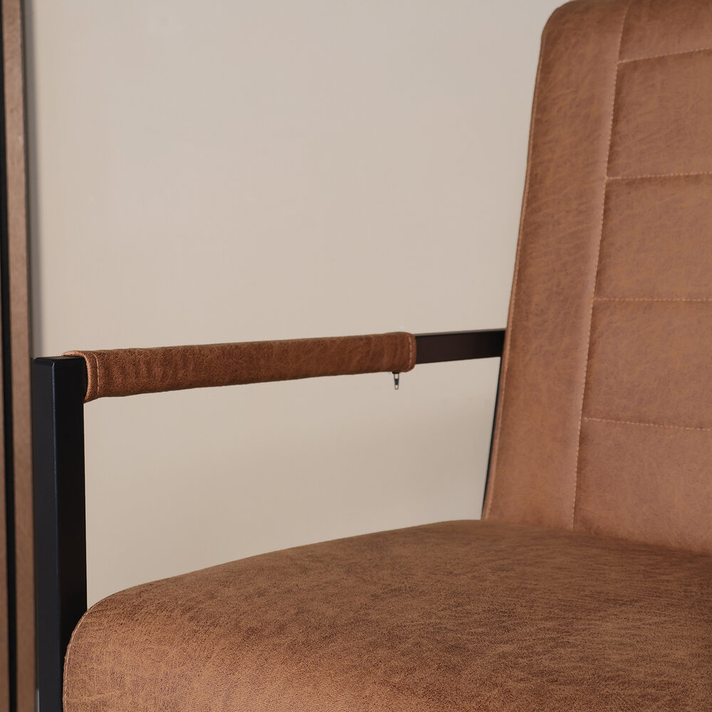 Eetkamerstoel cognac microvezel Forest Eetkamerstoel cognac microvezel Forest