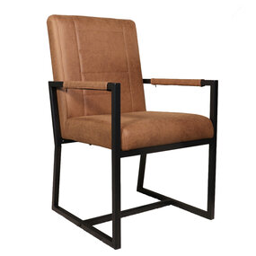 Lizzely Garden & Living Eetkamerstoel cognac microvezel Forest