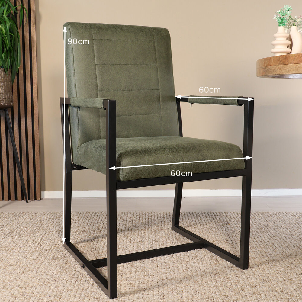 Eetkamerstoel donkergroen microvezel Forest Eetkamerstoel donkergroen microvezel Forest