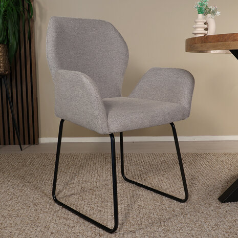 Lizzely Garden & Living Eetkamerstoel Miley geweven stof lichtgrijs Lizzely Garden & Living Eetkamerstoel Miley geweven stof lichtgrijs