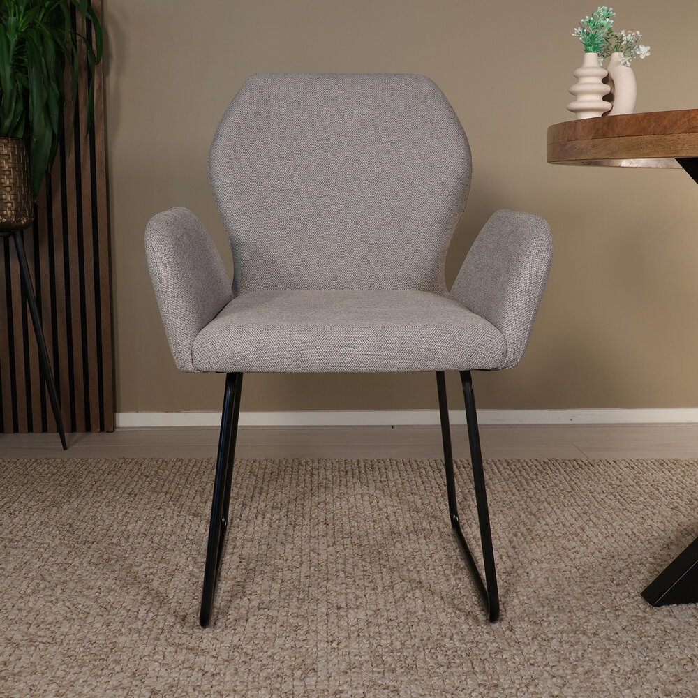 Eetkamerstoel Miley geweven stof lichtgrijs Eetkamerstoel Miley geweven stof lichtgrijs