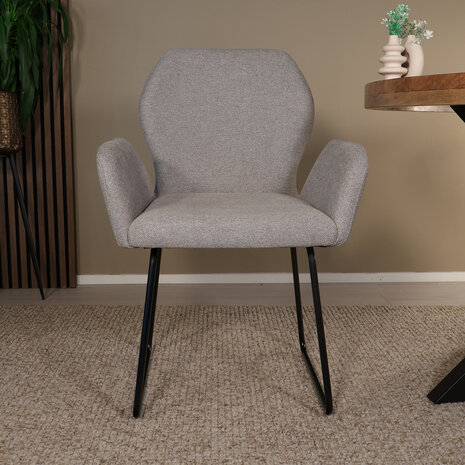 Lizzely Garden & Living Eetkamerstoel Miley geweven stof lichtgrijs Lizzely Garden & Living Eetkamerstoel Miley geweven stof lichtgrijs