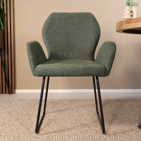 Lizzely Garden & Living Eetkamerstoel Miley geweven stof donkergroen Lizzely Garden & Living Eetkamerstoel Miley geweven stof donkergroen