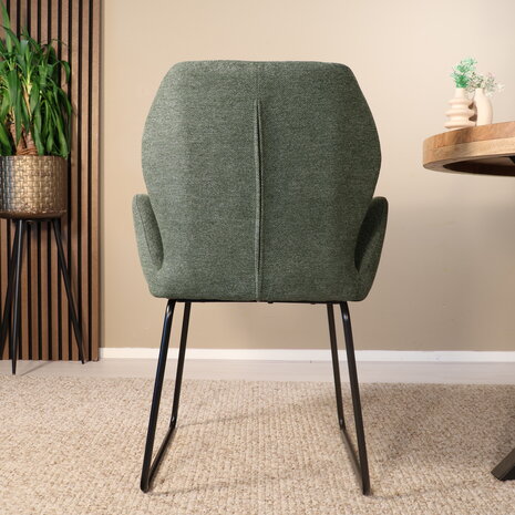 Lizzely Garden & Living Eetkamerstoel Miley geweven stof donkergroen Lizzely Garden & Living Eetkamerstoel Miley geweven stof donkergroen