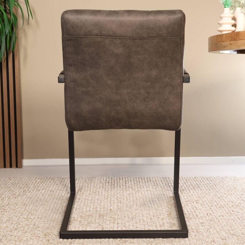 Eetkamerstoel met armleuning zwart microvezel Noor design Eetkamerstoel met armleuning zwart microvezel Noor design