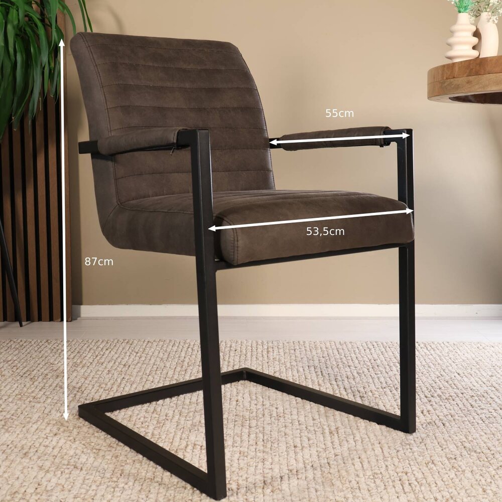 Eetkamerstoel met armleuning zwart microvezel Noor design Eetkamerstoel met armleuning zwart microvezel Noor design