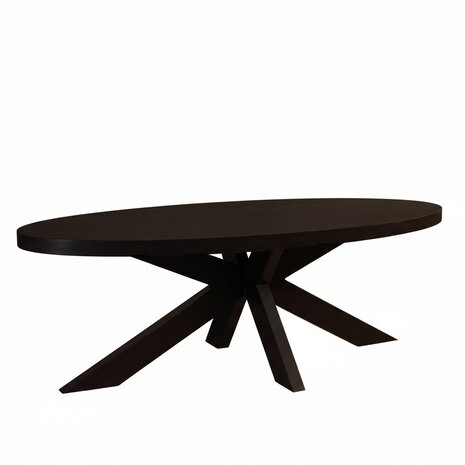 Lizzely Garden & Living Salontafel ovaal melamine zwart Denzel 130cm Lizzely Garden & Living Salontafel ovaal melamine zwart Denzel 130cm