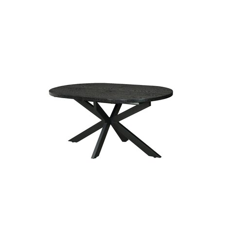 Lizzely Garden & Living Uitschuifbare eettafel ovaal 160-220cm Liam zwart MDF eetkamer tafel