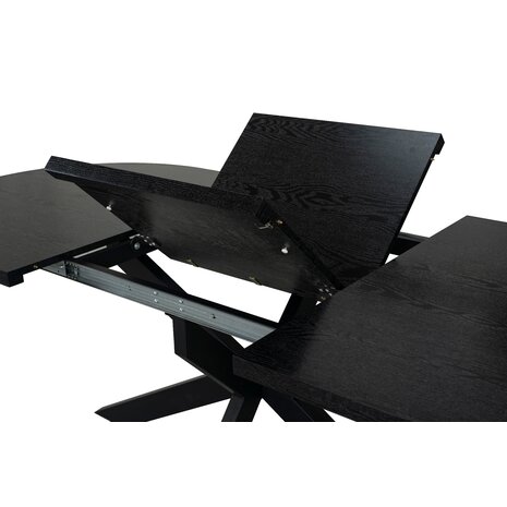 Lizzely Garden & Living Uitschuifbare eettafel ovaal 160-220cm Liam zwart MDF eetkamer tafel