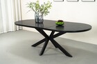 Uitschuifbare eettafel ovaal 160-220cm Liam zwart MDF Uitschuifbare eettafel ovaal 160-220cm Liam zwart MDF