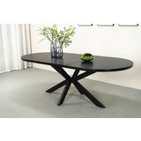 Lizzely Garden & Living Uitschuifbare eettafel ovaal 160-220cm Liam zwart MDF Lizzely Garden & Living Uitschuifbare eettafel ovaal 160-220cm Liam zwart MDF