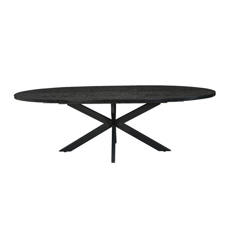 Lizzely Garden & Living Uitschuifbare eettafel ovaal 180-240cm Liam zwart MDF eetkamer tafel