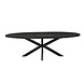Lizzely Garden & Living Uitschuifbare eettafel ovaal 180-240cm Liam zwart MDF eetkamer tafel