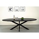 Lizzely Garden & Living Uitschuifbare eettafel ovaal 180-240cm Liam zwart MDF eetkamer tafel