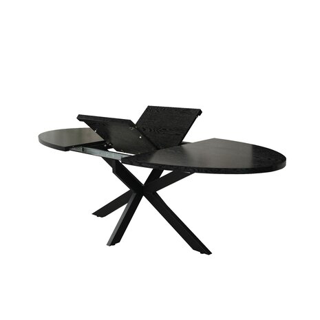 Lizzely Garden & Living Uitschuifbare eettafel ovaal 180-240cm Liam zwart MDF eetkamer tafel