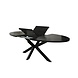 Lizzely Garden & Living Uitschuifbare eettafel ovaal 180-240cm Liam zwart MDF eetkamer tafel