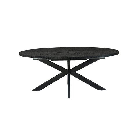 Lizzely Garden & Living Uitschuifbare eettafel ovaal 180-240cm Liam zwart MDF eetkamer tafel