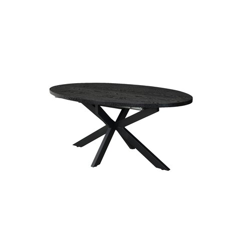 Lizzely Garden & Living Uitschuifbare eettafel ovaal 180-240cm Liam zwart MDF eetkamer tafel