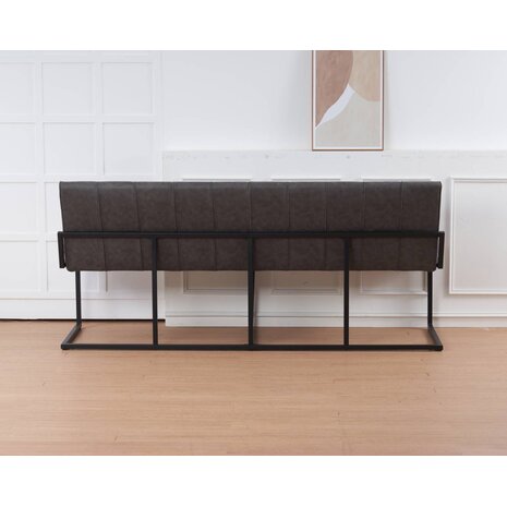 Lizzely Garden & Living Eetkamerbank 200cm Vito antraciet microvezel eetbank