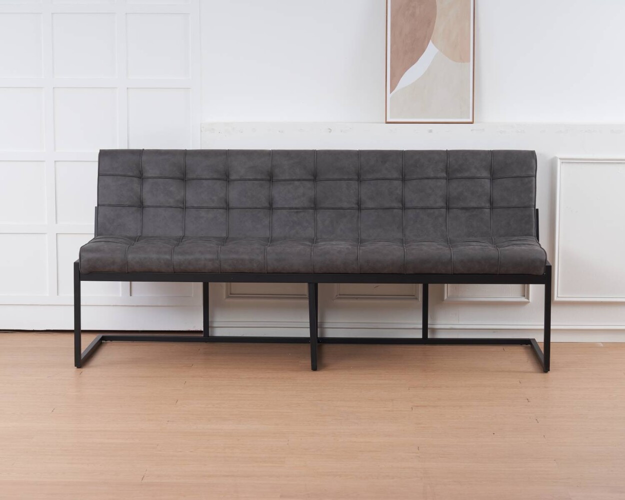 Eetkamerbank 200cm Vito antraciet microvezel eetbank