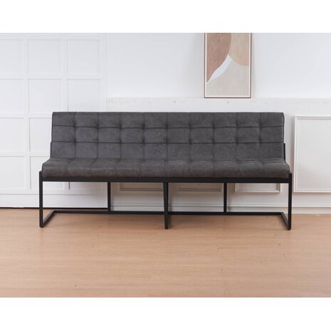 Lizzely Garden & Living Eetkamerbank 200cm Vito antraciet microvezel eetbank