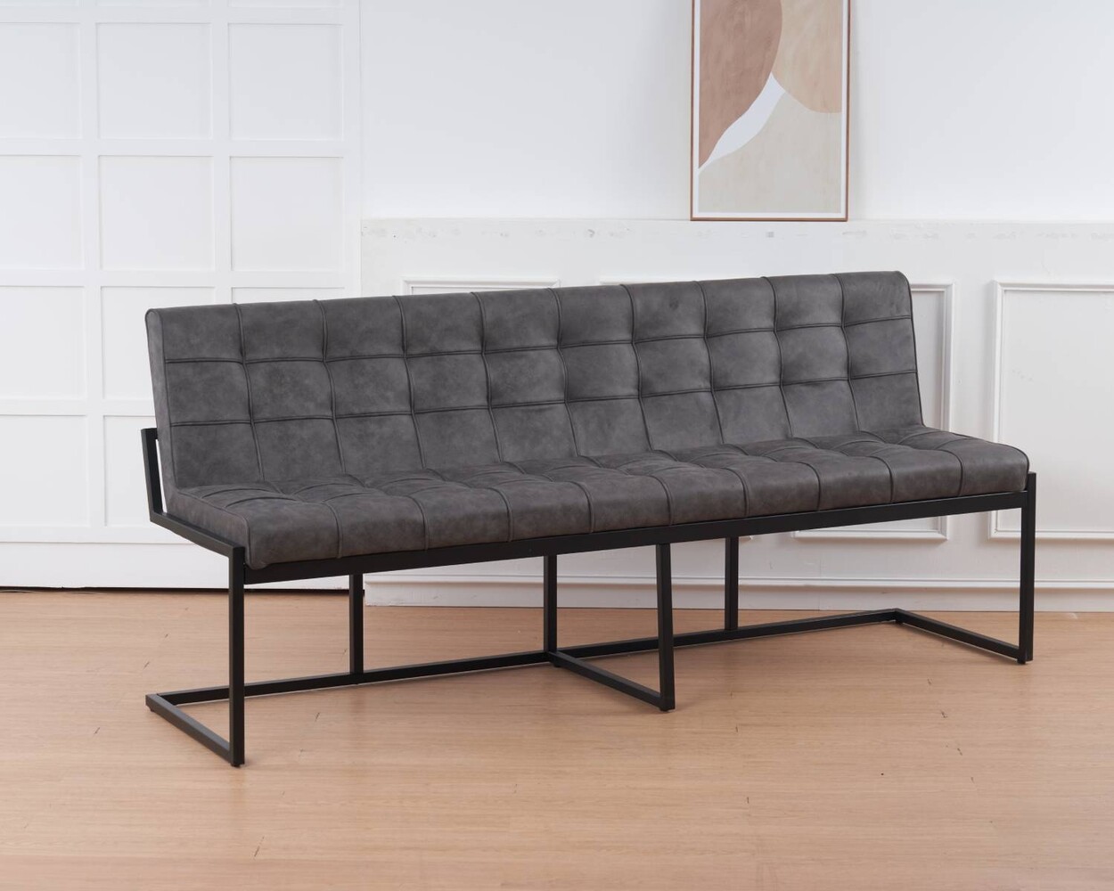 Eetkamerbank 200cm Vito antraciet microvezel eetbank