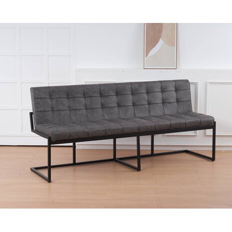 Lizzely Garden & Living Eetkamerbank 200cm Vito antraciet microvezel eetbank